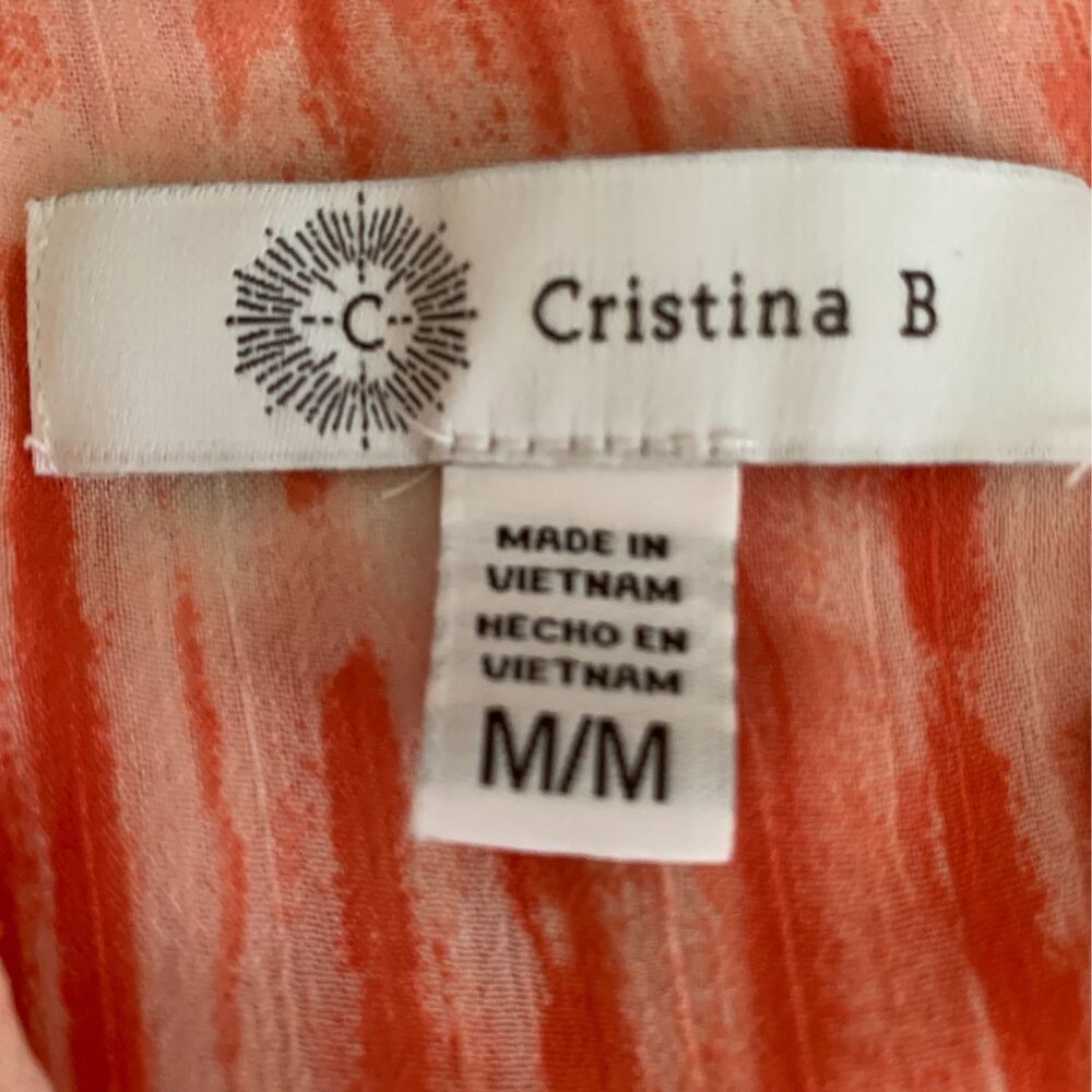 Christine B Tie-Dye Coral Sleeveless Top Women’s Size M Polyester Summer - Picture 6 of 8